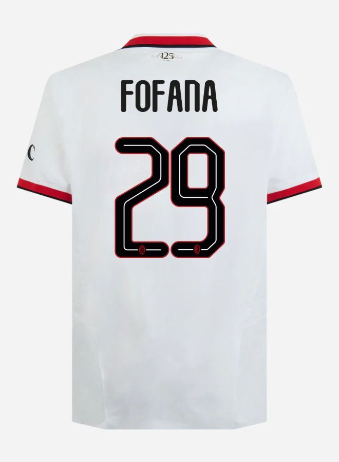 24-25 AC Milan Away Fofana 29 Champions League Jersey (Player Version)