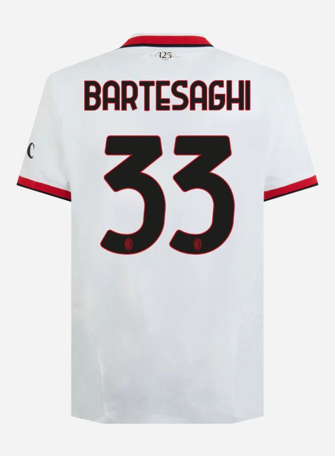 24-25 AC Milan Away Bartesaghi 33 Serie A Jersey (Player Version)