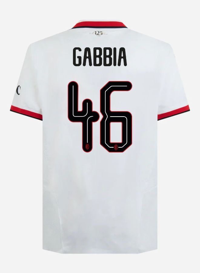 24-25 AC Milan Away GABBIA 46 Champions League Jersey (Player Version)