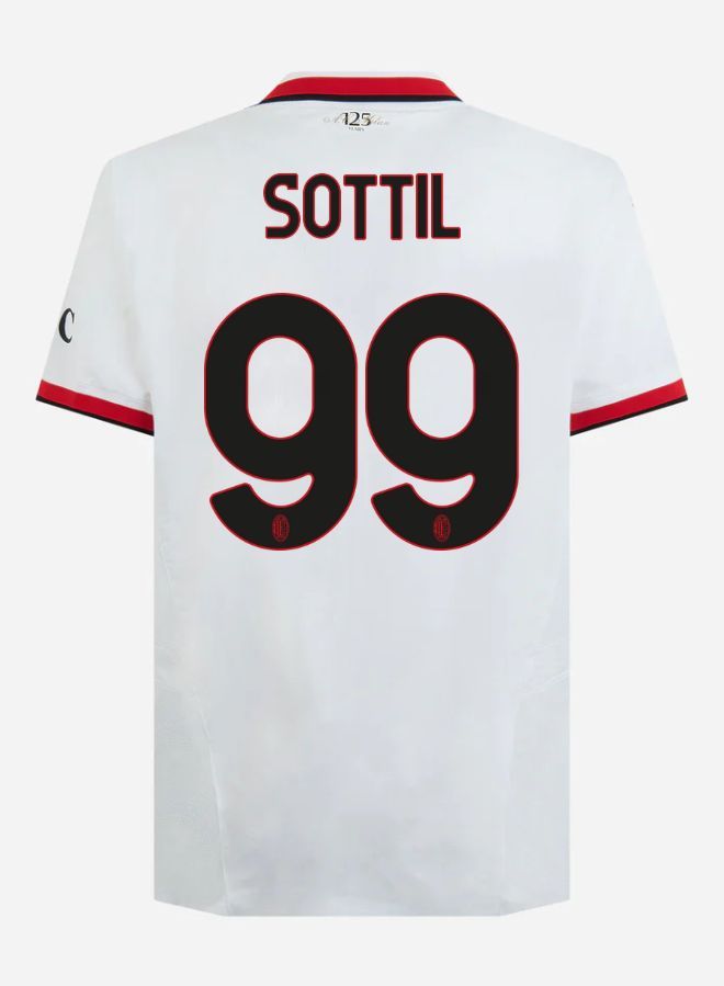 24-25 AC Milan Away Sottil 99 Serie A Jersey (Player Version)