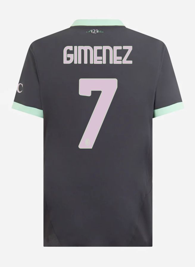 24-25 AC Milan Third Gimenez 7 Serie A Jersey (Player Version)
