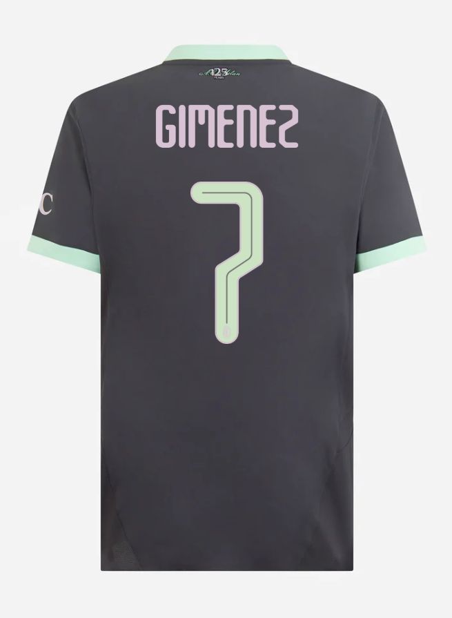24-25 AC Milan Third Gimenez 7 Champions League Jersey (Player Version)