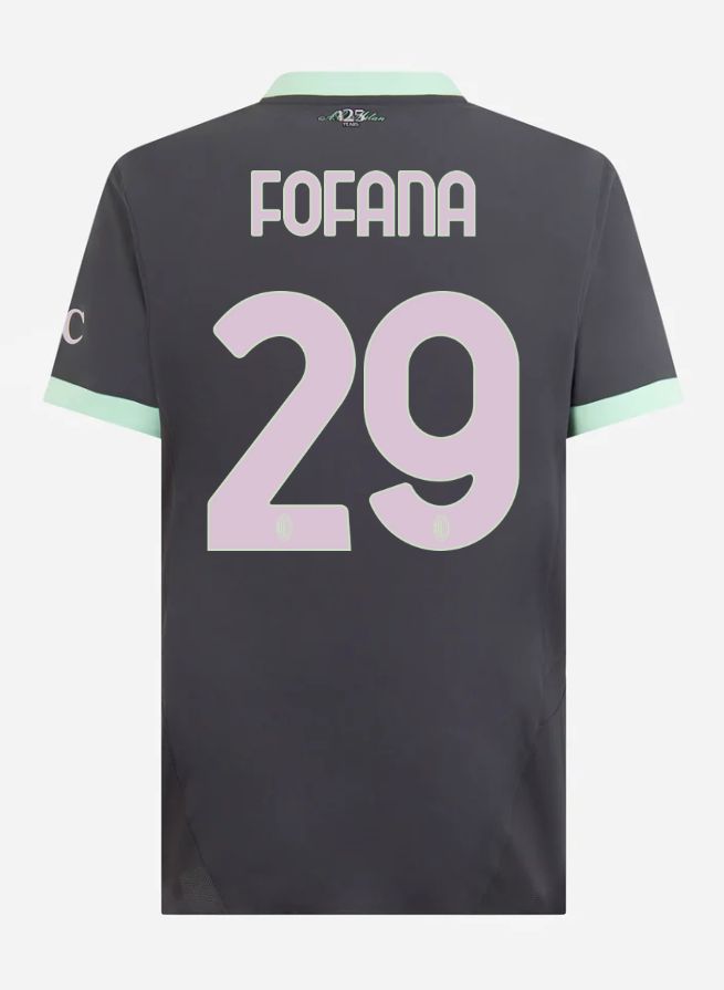 24-25 AC Milan Third Fofana 29 Serie A Jersey (Player Version)
