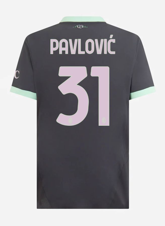 24-25 AC Milan Third Pavlović 31 Serie A Jersey (Player Version)
