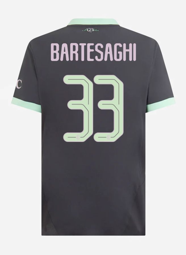 24-25 AC Milan Third Bartesaghi 33 Champions League Jersey (Player Version)