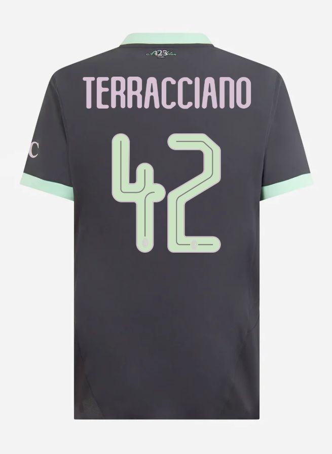 24-25 AC Milan Third Terracciano 42 Champions League Jersey (Player Version)