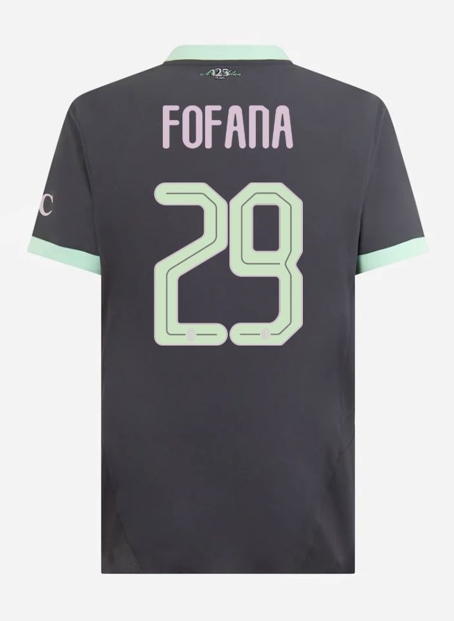 24-25 AC Milan Third Fofana 29 Champions League Jersey (Player Version)