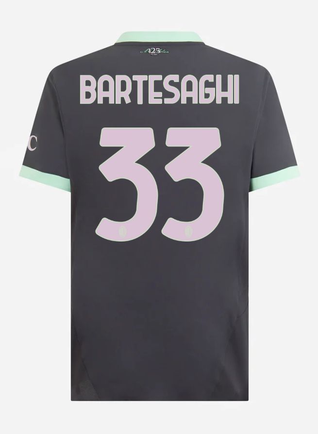 24-25 AC Milan Third Bartesaghi 33 Serie A Jersey (Player Version)