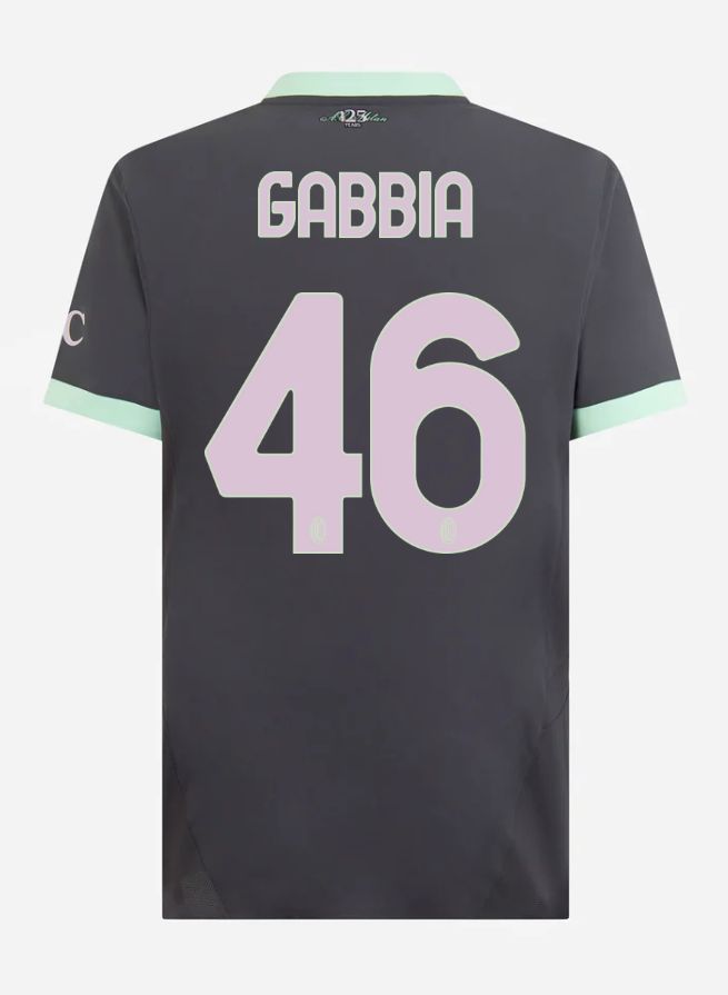 24-25 AC Milan Third GABBIA 46 Serie A Jersey (Player Version)