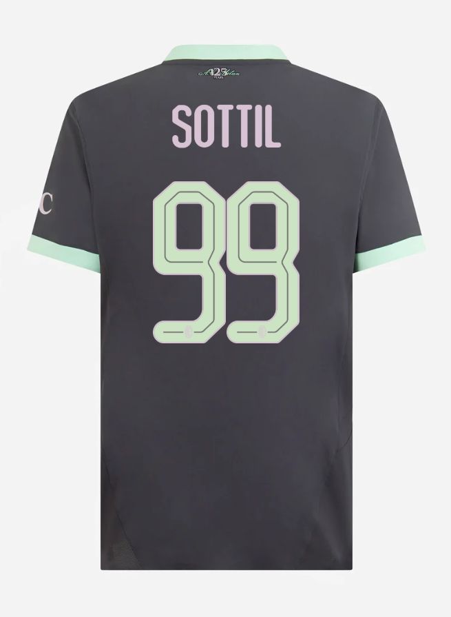 24-25 AC Milan Third Sottil 99 Champions League Jersey (Player Version)