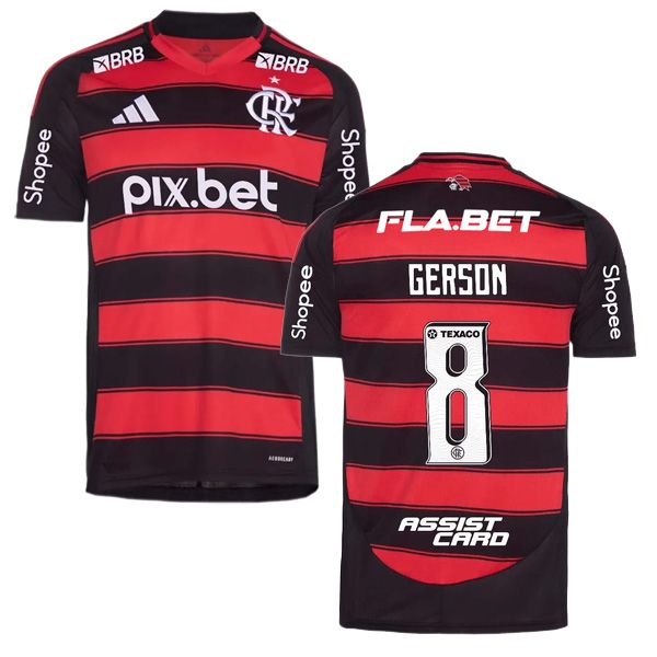 25-26 Flamengo Home Gerson 8 Jersey Full Sponsor