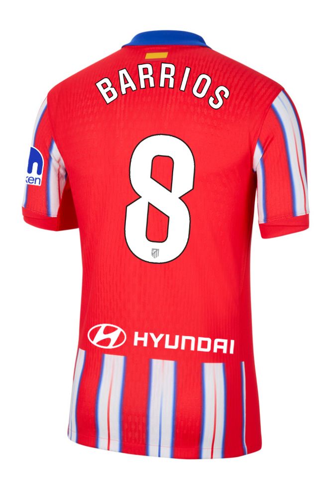 24-25 Atletico Madrid Home BARRIOS 8 Laliga Jersey