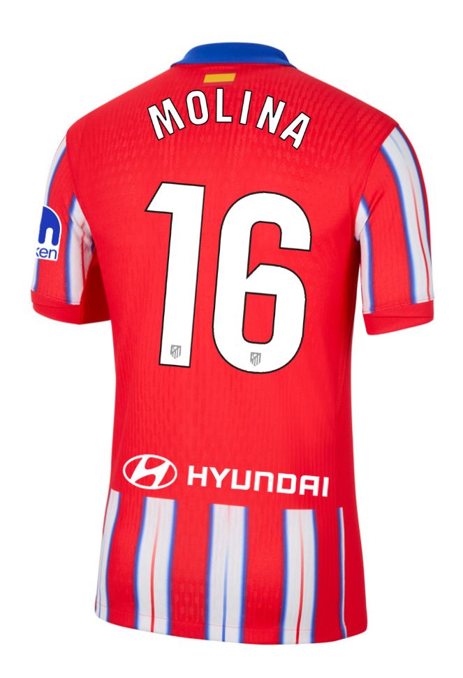 24-25 Atletico Madrid Home MOLINA 16 Laliga Jersey
