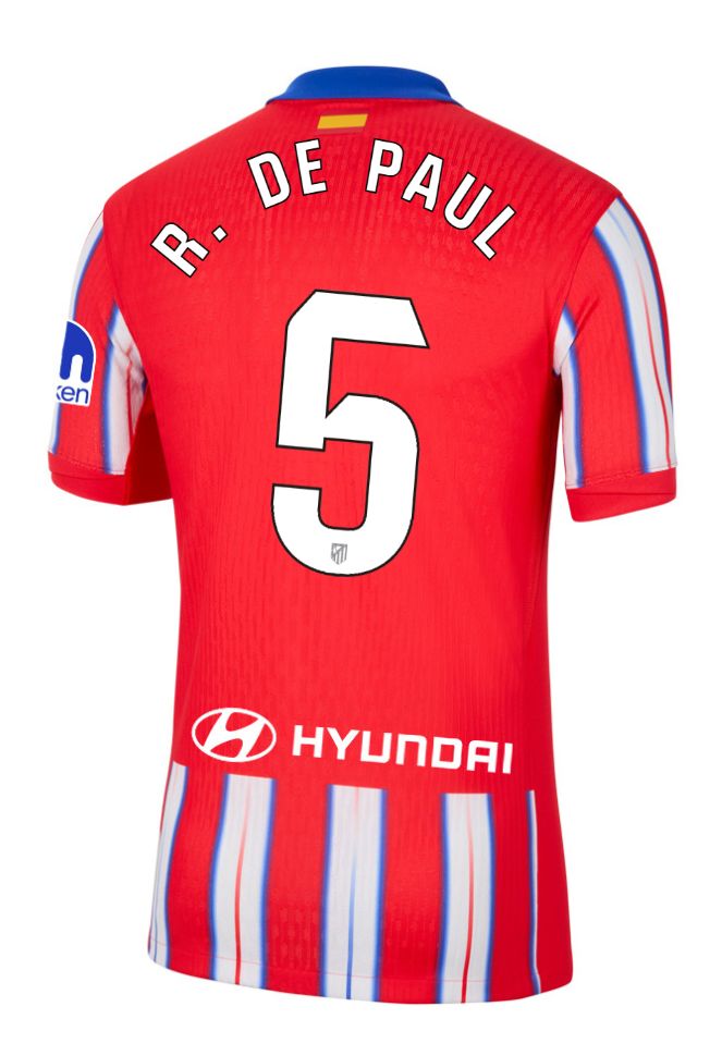 24-25 Atletico Madrid Home R. DE PAUL 5 Laliga Jersey