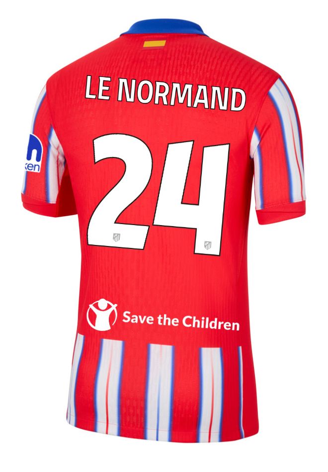 24-25 Atletico Madrid Home LE NORMAND 24 Champions League Jersey