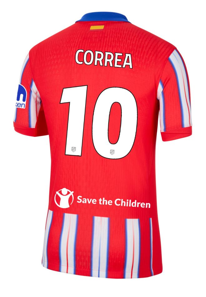 24-25 Atletico Madrid Home CORREA 10 Champions League Jersey
