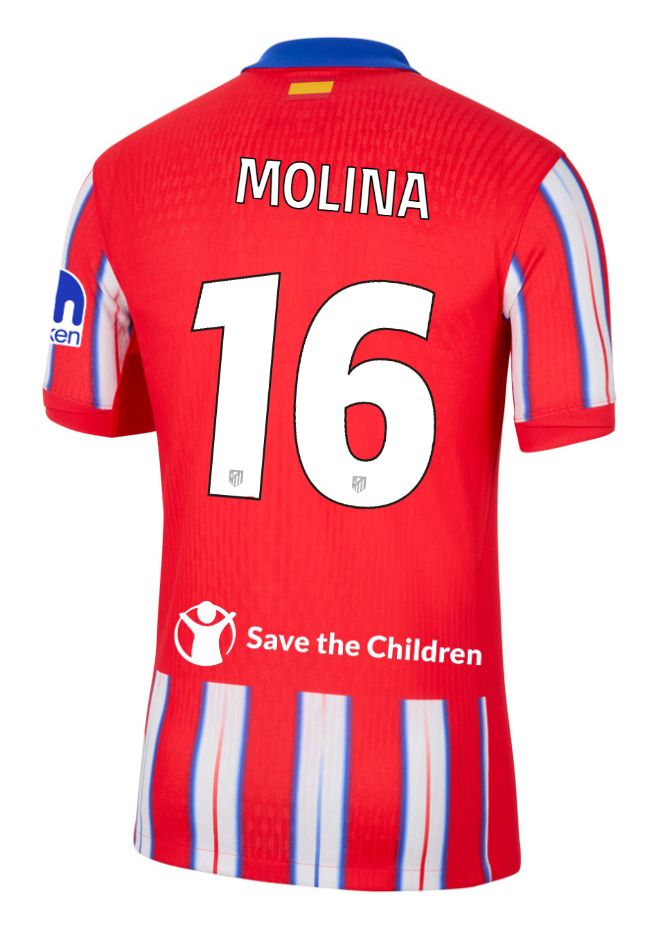 24-25 Atletico Madrid Home MOLINA 16 Champions League Jersey