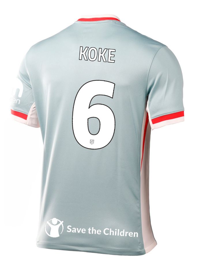 24-25 Atletico Madrid Away KOKE 6 Champions League Jersey