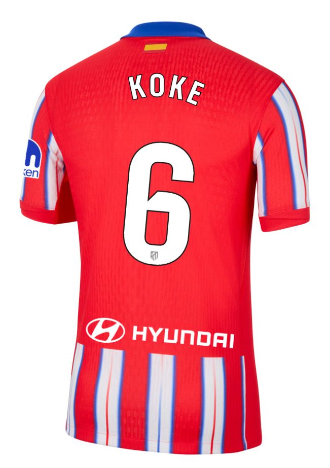 24-25 Atletico Madrid Home KOKE 6 Jersey (Player Version)