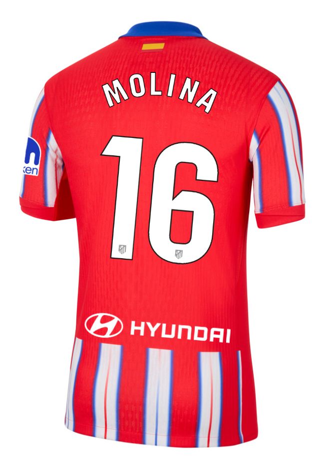 24-25 Atletico Madrid Home MOLINA 16 Jersey (Player Version)