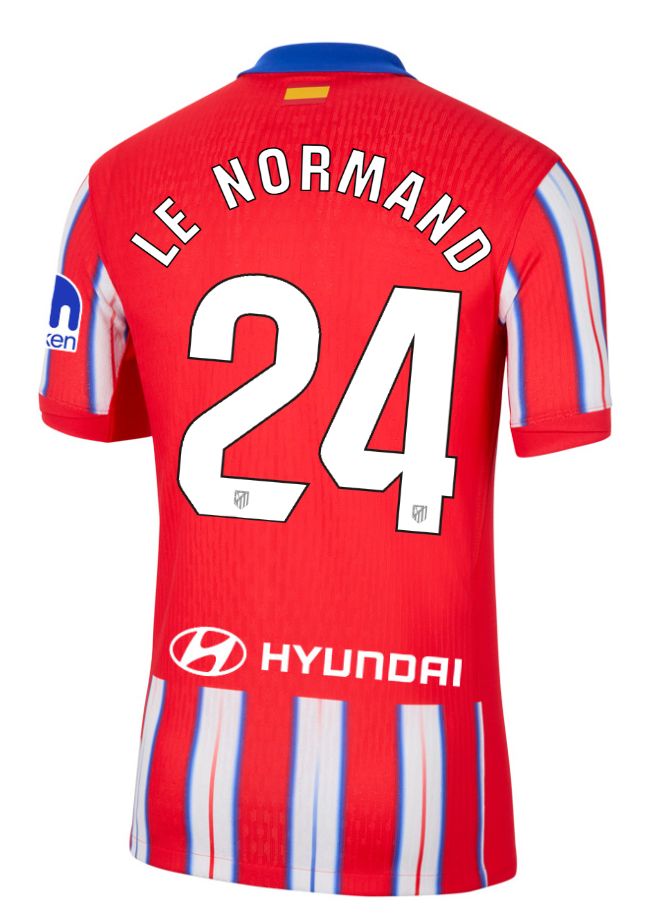 24-25 Atletico Madrid Home LE NORMAND 24 Jersey (Player Version)