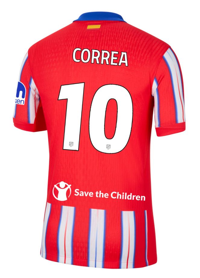 24-25 Atletico Madrid Home CORREA 10 Champions League Jersey (Player Version)