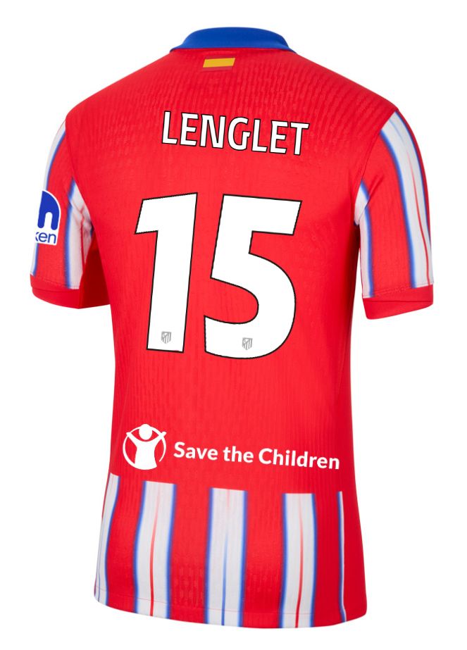 24-25 Atletico Madrid Home LENGLET 15 Champions League Jersey (Player Version)