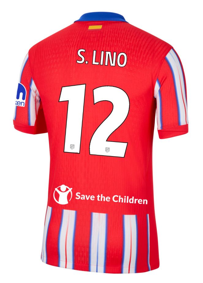 24-25 Atletico Madrid Home S. LINO 12 Champions League Jersey (Player Version)