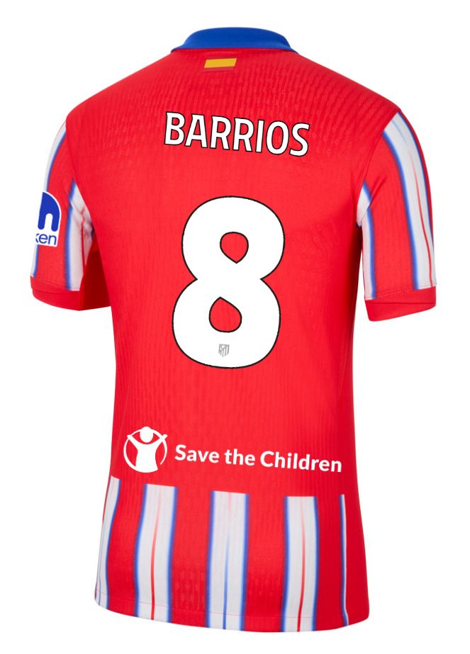 24-25 Atletico Madrid Home BARRIOS 8 Champions League Jersey (Player Version)
