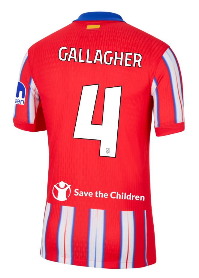 24-25 Atletico Madrid Home GALLAGHER 4 Champions League Jersey (Player Version)