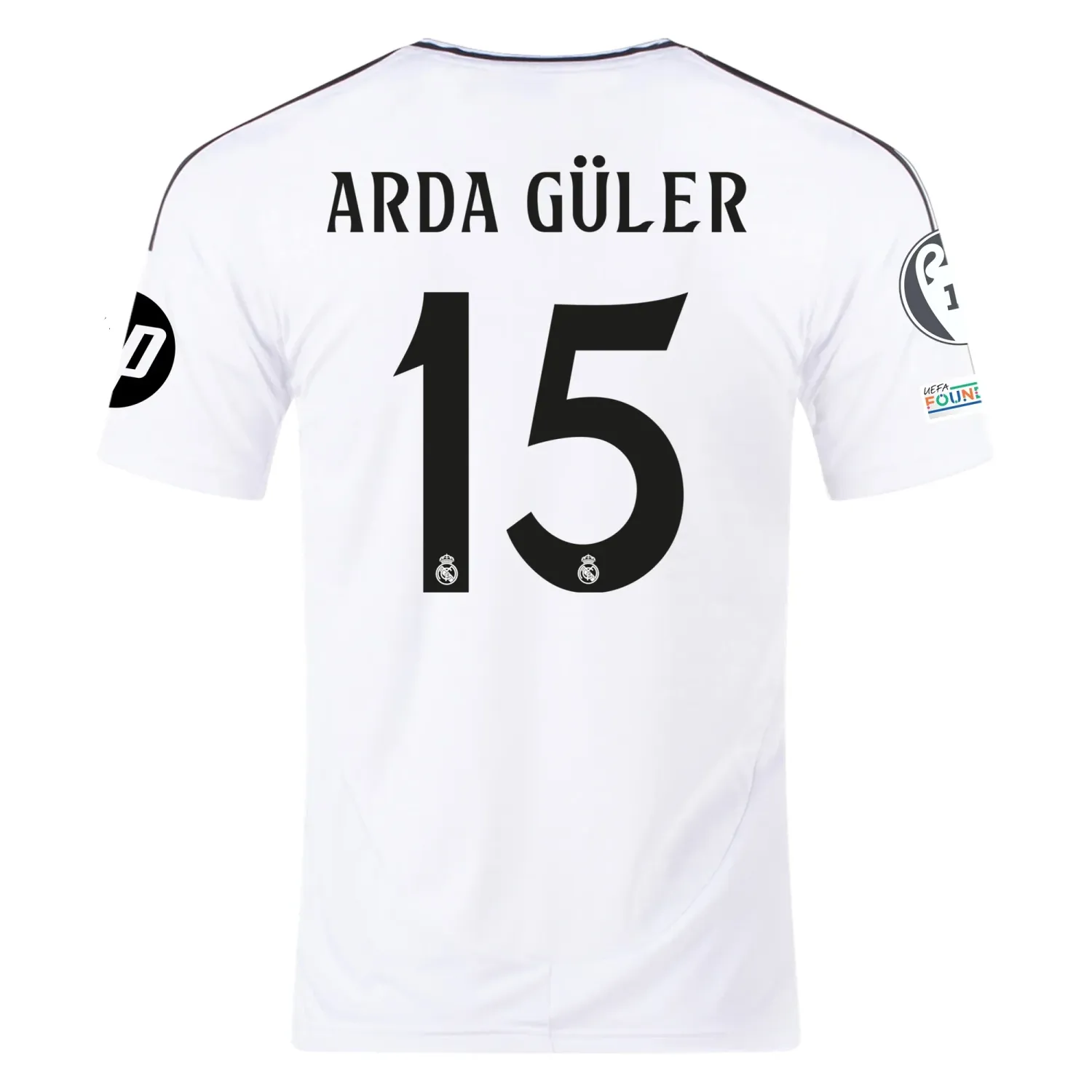 Real Madrid Arda Güler 15 Home Jersey 2024/2025 With Champions League + Club World Cup Patches