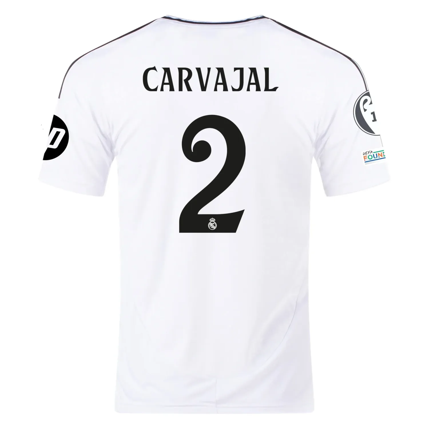 Real Madrid Carvajal 2 Home Jersey 2024/2025 With Champions League + Club World Cup Patches
