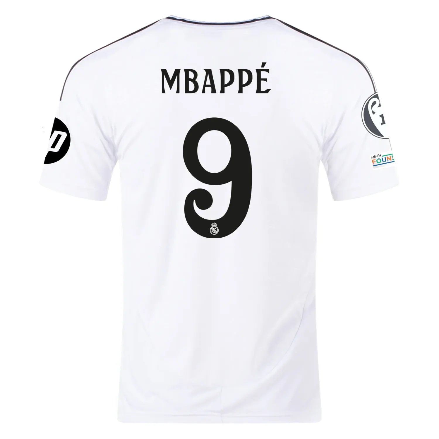 Real Madrid Mbappe 9 Home Jersey 2024/2025 With Champions League + Club World Cup Patches