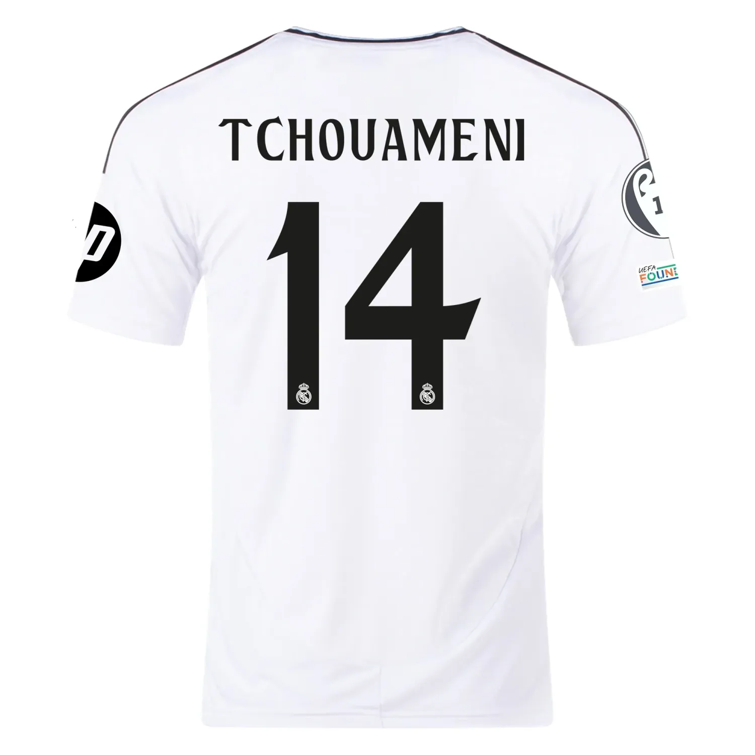 Real Madrid Tchouameni 14 Home Jersey 2024/2025 With Champions League + Club World Cup Patches
