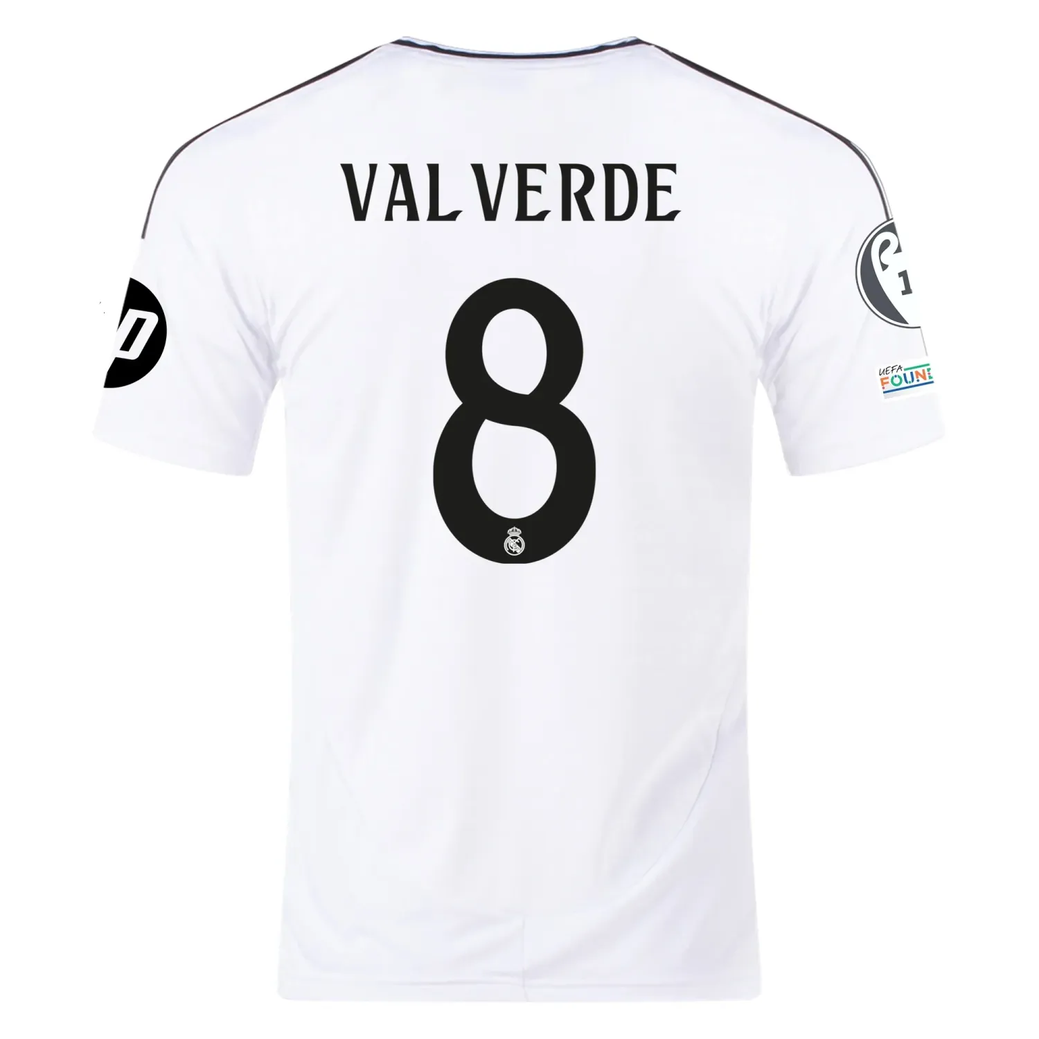 Real Madrid Valverde 8 Home Jersey 2024/2025 With Champions League + Club World Cup Patches