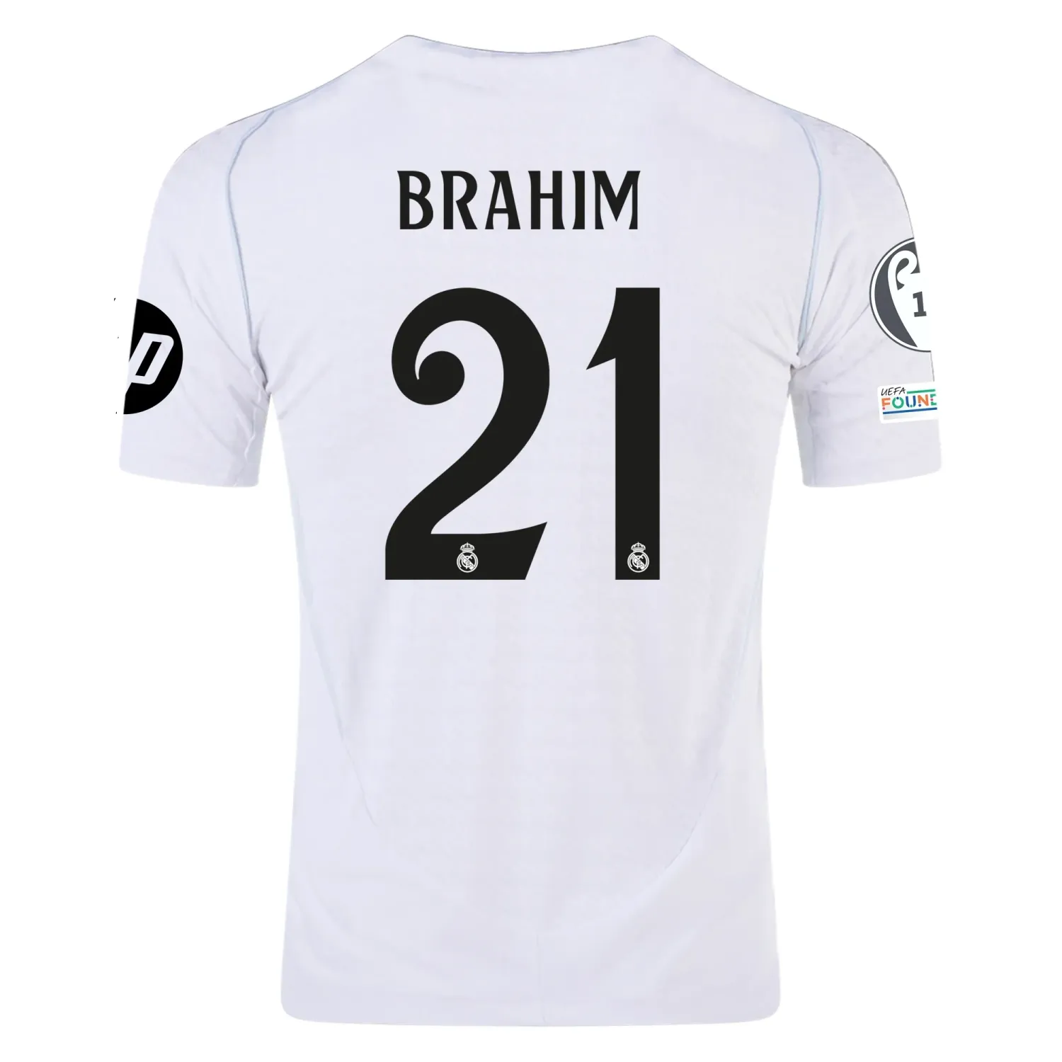 Real Madrid Brahim 21 Home Jersey 2024/2025 With Champions League + Club World Cup Patches (Player version)