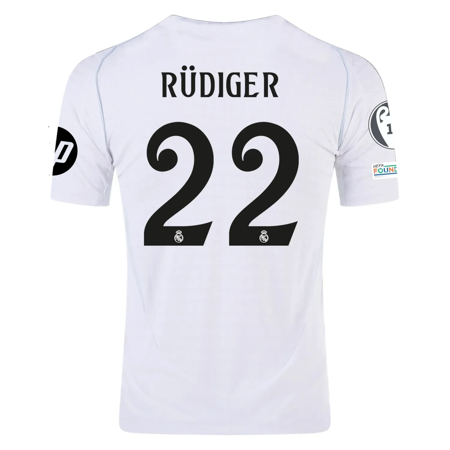 Real Madrid Rudiger 22 Home Jersey 2024/2025 With Champions League + Club World Cup Patches (Player version)