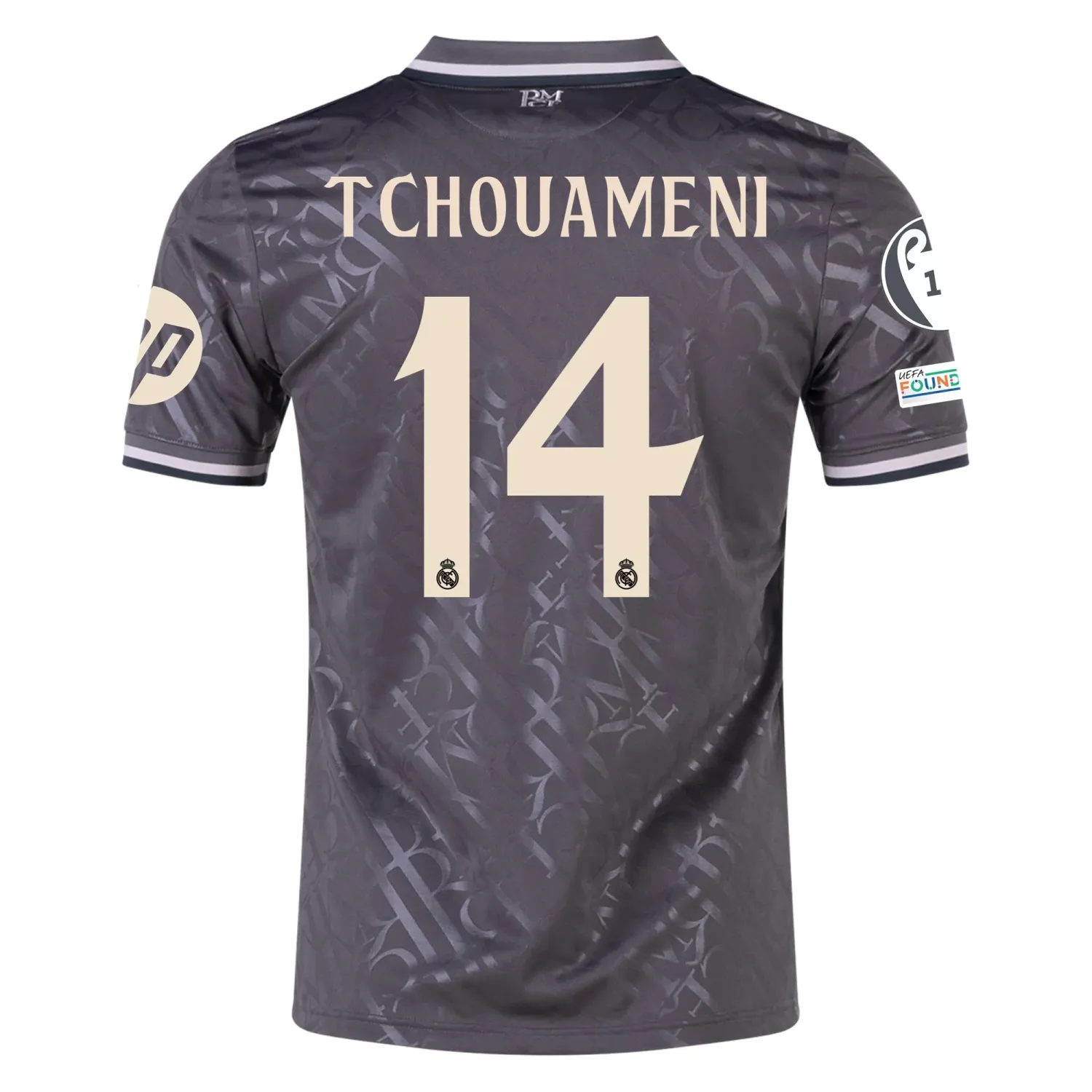 Real Madrid Tchouaméni 14 Third Jersey 2024/2025 With Champions League + Club World Cup Patches