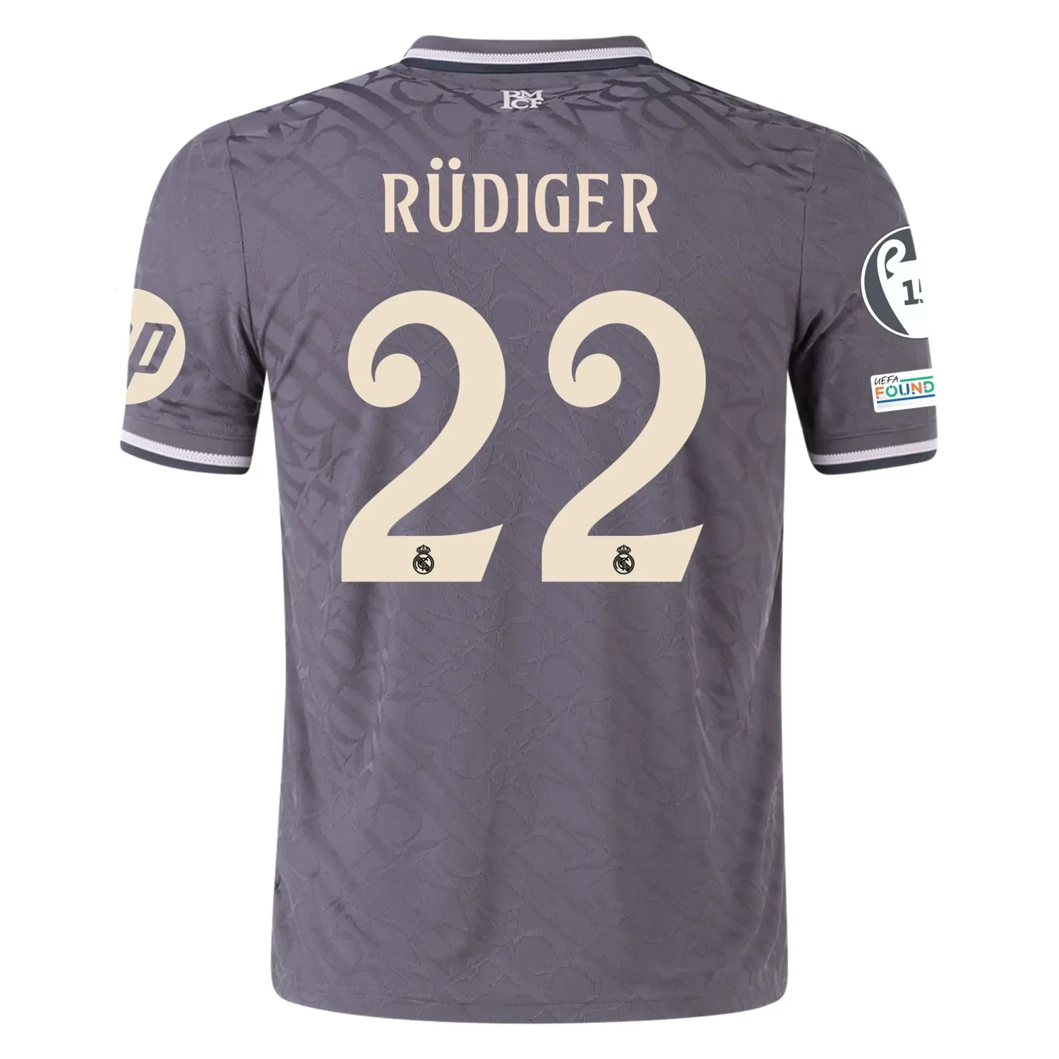 Real Madrid Rudiger 22 Third Jersey 2024/2025 With Champions League + Club World Cup Patches (Player version)