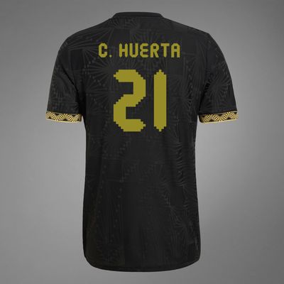 Mexico C. Huerta 21 Special Edition Black Gold Cup Third Jersey 2025 (Player Version)