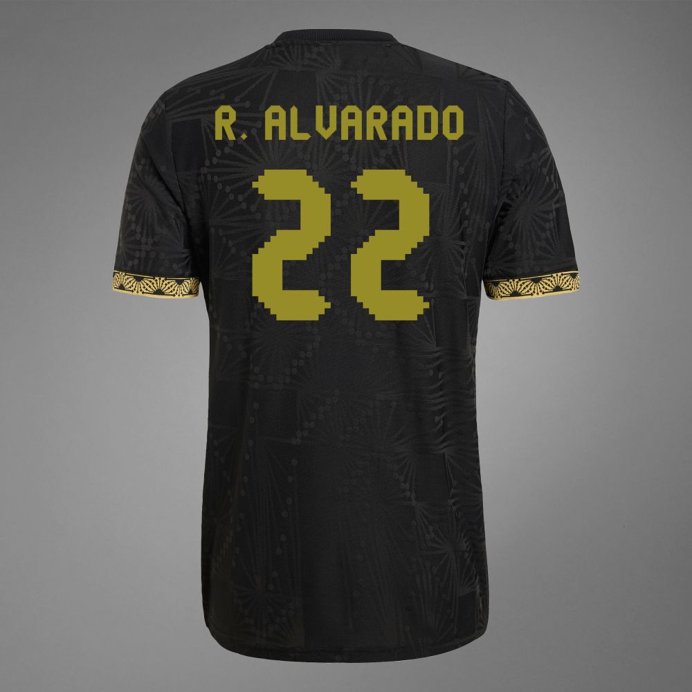 Mexico R. Alvarado #22 Special Edition Black Gold Cup Jersey 2025 (Player Version)