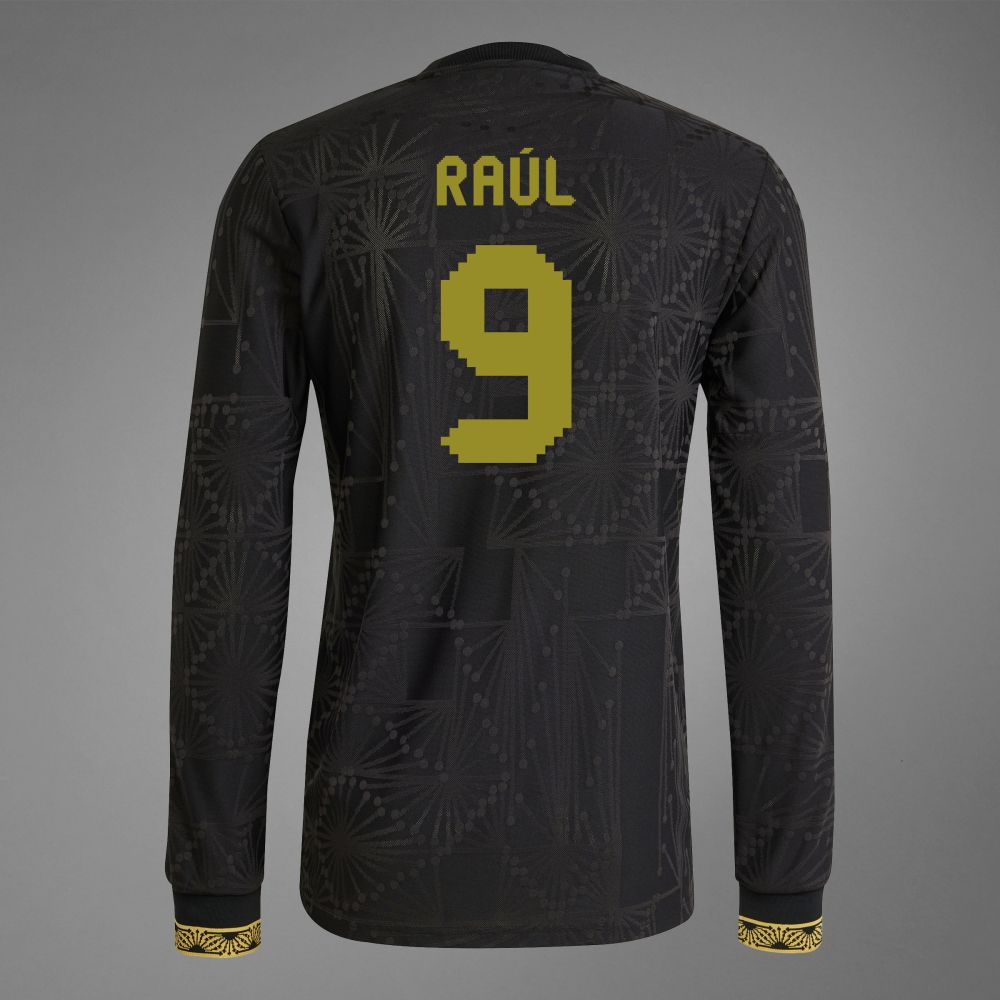 Mexico Raúl 9 Special Edition Black Gold Cup Third Long Sleeve Jersey 2025 (Player Version)