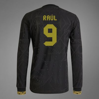 Mexico Raúl 9 Special Edition Black Gold Cup Third Long Sleeve Jersey 2025 (Player Version)