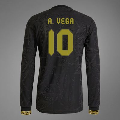 Mexico A. Vega 10 Special Edition Black Gold Cup Third Long Sleeve Jersey 2025 (Player Version)