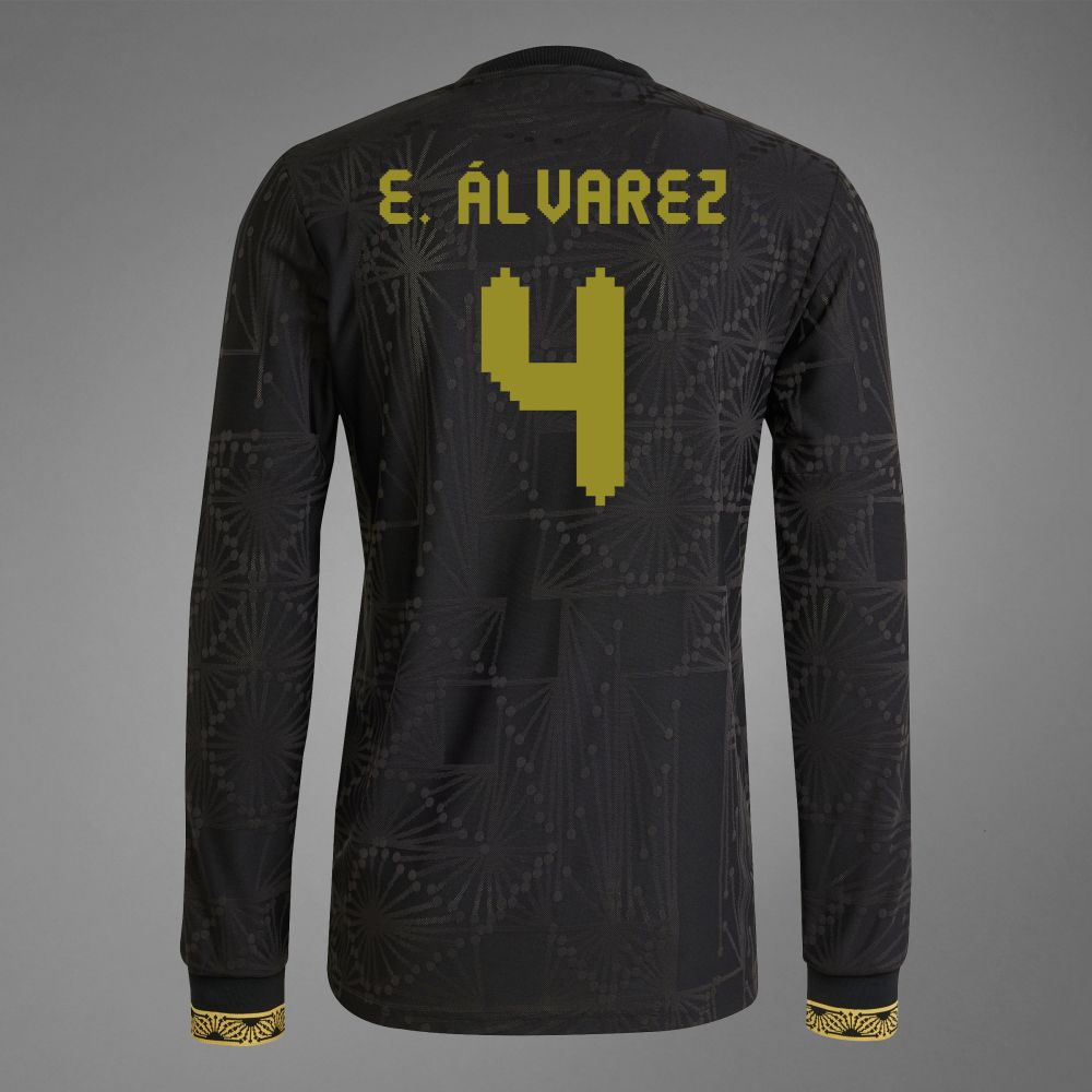 Mexico E. Álvarez 21 Special Edition Black Gold Cup Third Long Sleeve Jersey 2025 (Player Version)