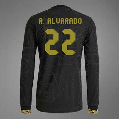 Mexico R. Alvarado #22 Special Edition Black Gold Cup Third Long Sleeve Jersey 2025 (Player Version)