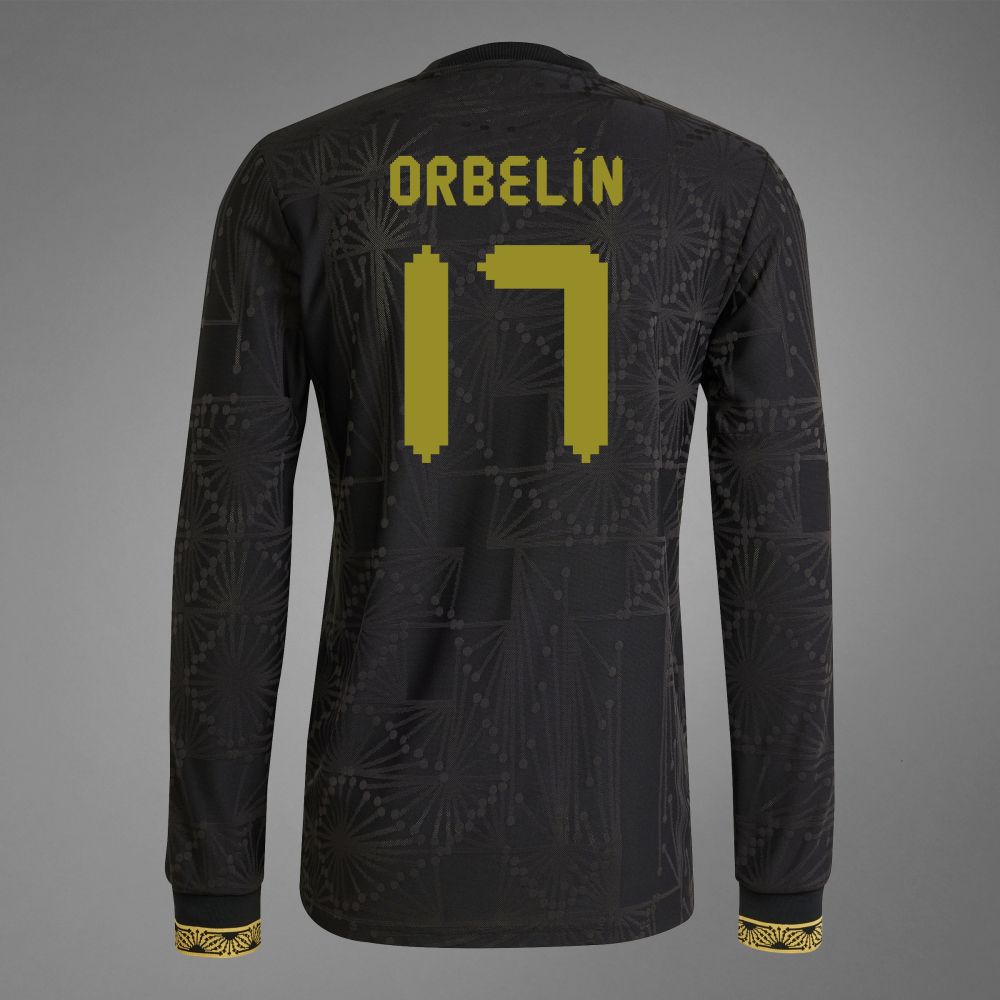 Mexico Orbelín 17 Special Edition Black Third Gold Cup Long Sleeve Jersey 2025 (Player Version)