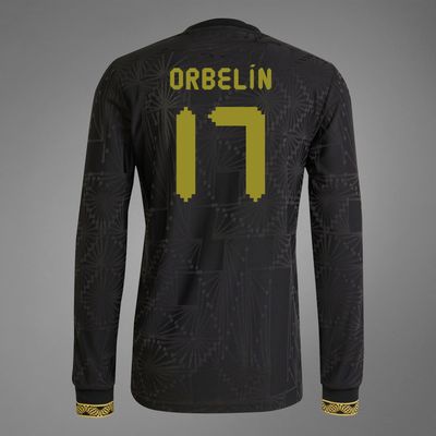 Mexico Orbelín 17 Special Edition Black Third Gold Cup Long Sleeve Jersey 2025 (Player Version)