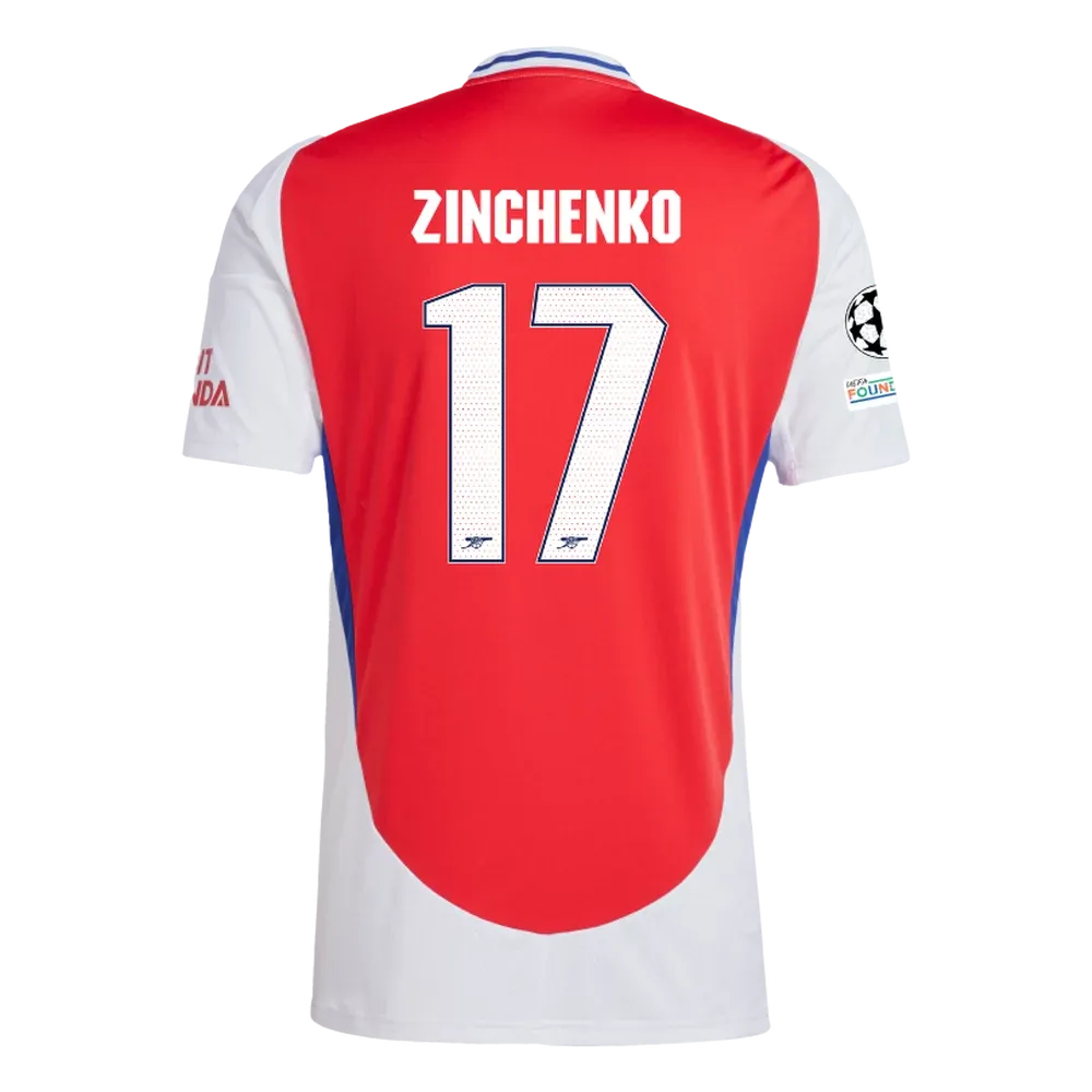 Arsenal Home Zinchenko 17 Jersey 2024/2025 With Champions League Patches