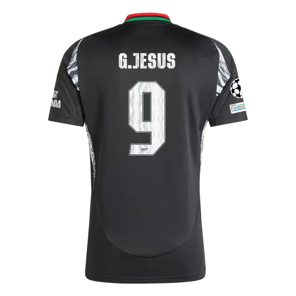 Arsenal Away G.Jesus 9 Jersey 2024/2025 With Champions League Patches